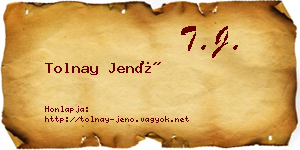 Tolnay Jenő névjegykártya